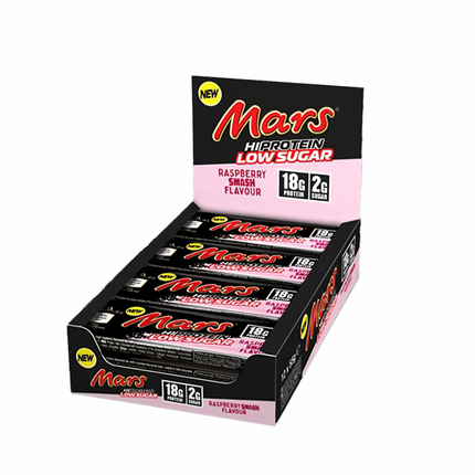 Mars Raspberry Smash Low Sugar Hi Protein Bar - 12 x 55g