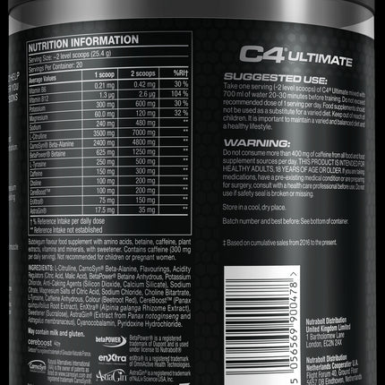 Nutrabolt UK - C4 Ultimate Pre Workout - Bubblegum - 508g