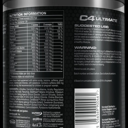 Nutrabolt UK - C4 Ultimate Pre Workout - Lemon Twist - 508g