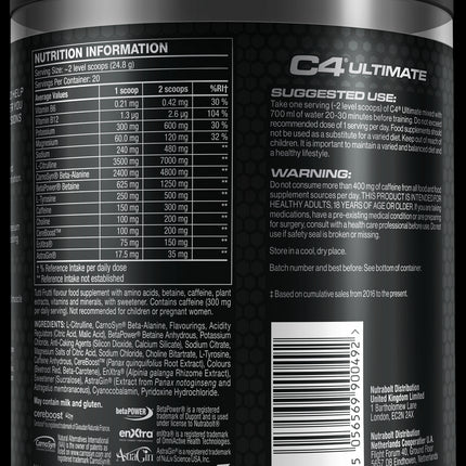 Nutrabolt UK - C4 Ultimate Pre Workout - Tutti Frutti - 496g
